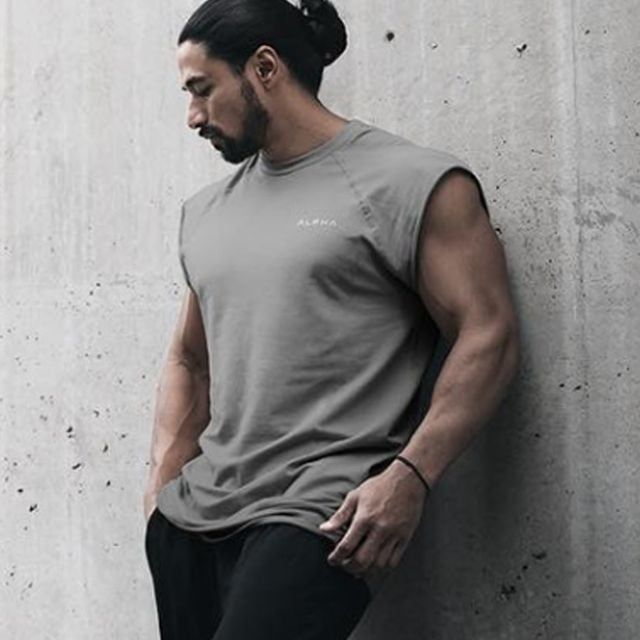 라운드넥헬스민소매티셔츠 남성민소매티셔츠