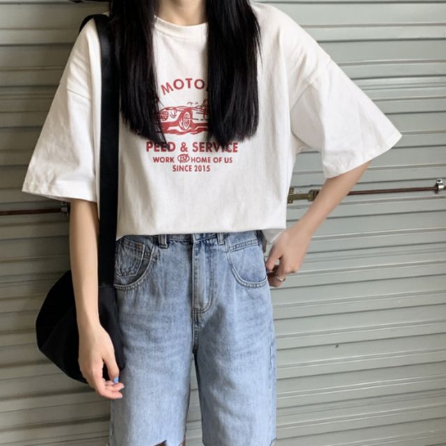 하우스탑 반팔 라운드넥 티셔츠 JSD-1004253