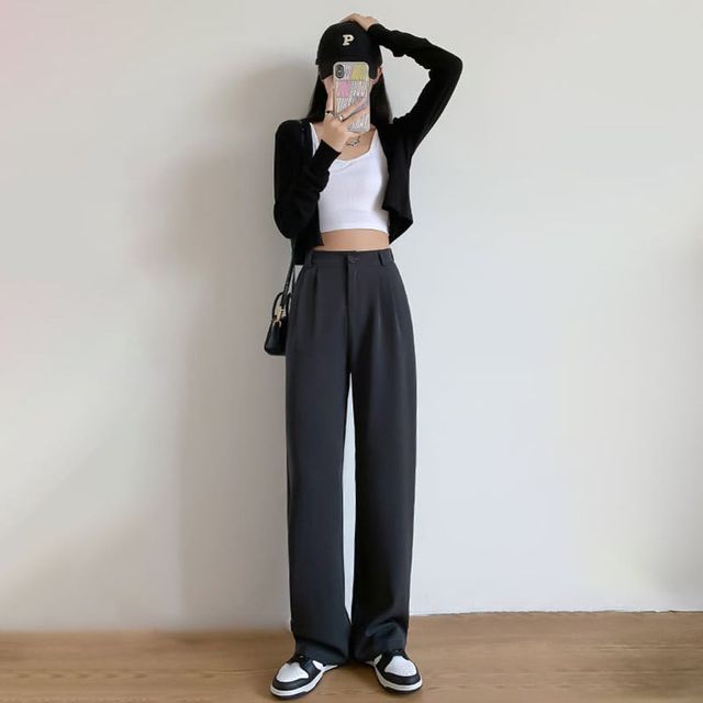 키밍 여성 캐주얼 정장 바지 하객룩 와이드 팬츠 면접복장