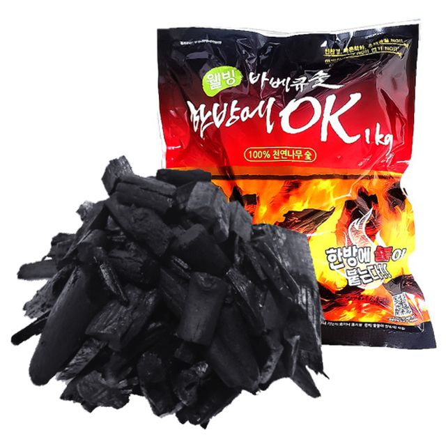 삼연853 웰빙 바베큐 숯 한방에 OK 1kg 흑탄 나무숯