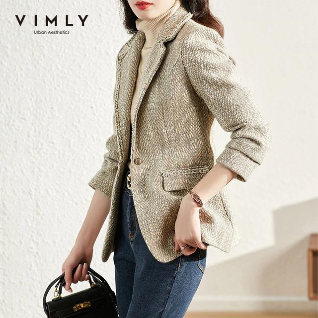 [해외] VIMLY 겨울 자 켓 여성을위한 코트를 혼합 2021 패션