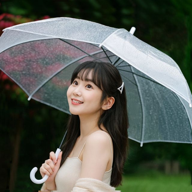 키밍 예쁜 투명 자동 튼튼한 비닐 가벼운 우산 4개