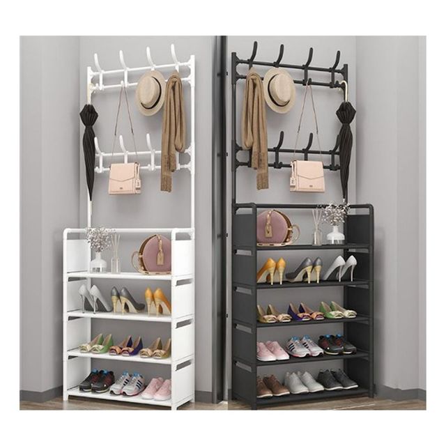 키밍 철제 다용도 옷걸이 신발장 조립식 4단 5단 수납행거