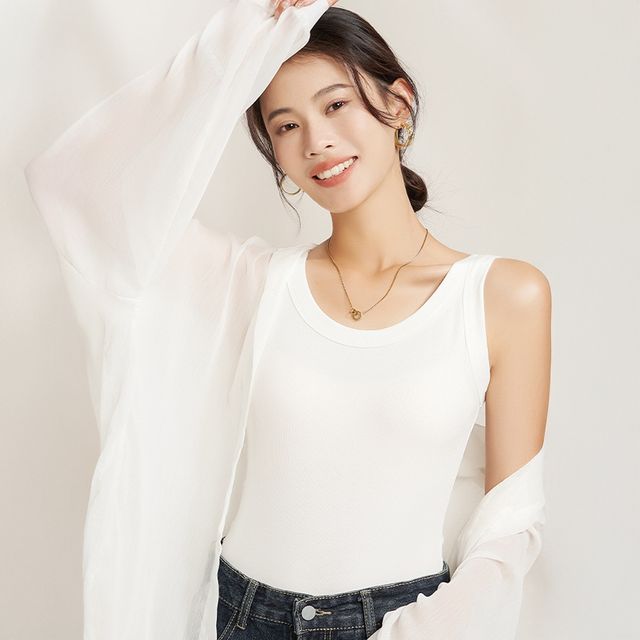 바레일 골지 슬리브리스 나시 캐미솔 SD-250533