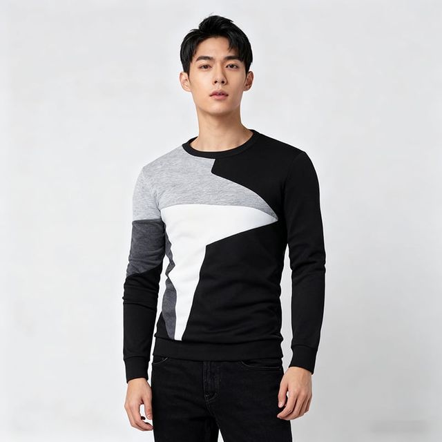 남성 라운드 긴팔 맨투맨 티셔츠 빅사이즈 긴판티셔츠