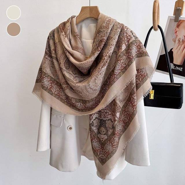 꽃나무 린넨 사각 숄 스카프 EL-1003434