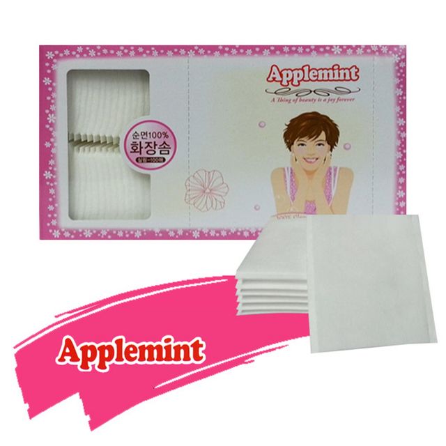 홈아트 순면 애플민트 크린 화장솜 500P 애