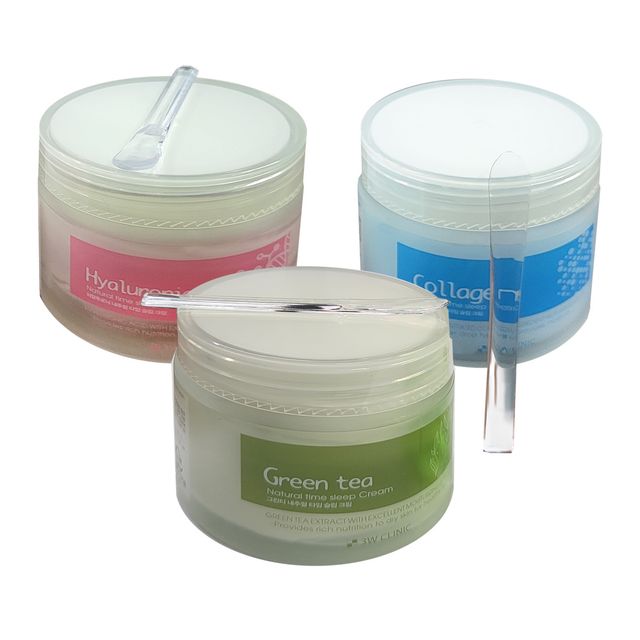 3W 내츄럴 타임슬립 크림 70g 녹차 콜라겐 히알루로닉