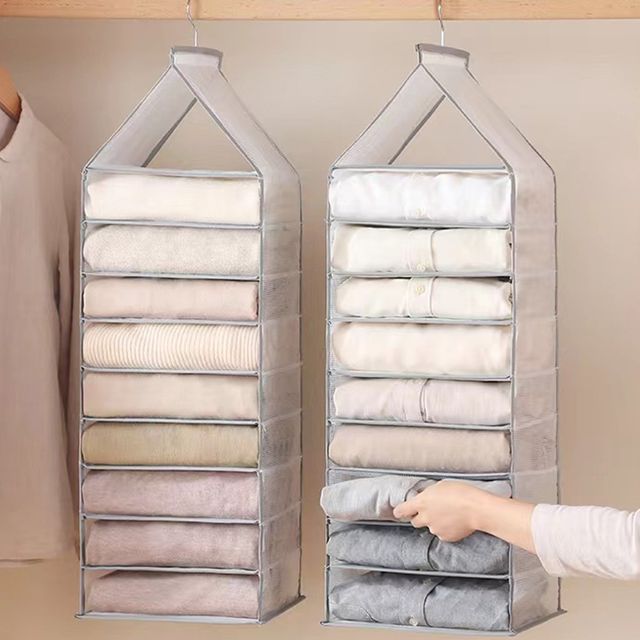 다용도 행잉 오거나이저 걸이형 수납함 옷 정리함 9단