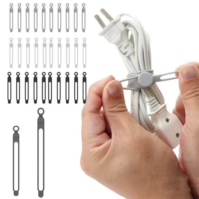 다용도 실리콘 케이블 타이 20개입 선 정리 106mm