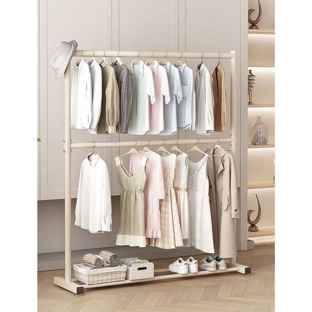 2단 스탠드 옷행거 수납장 빨래건조대 신발정리대