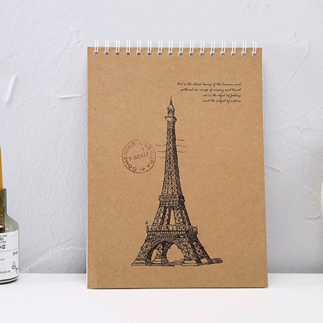 스프링 스케치북 사무용 학습 노트 100매