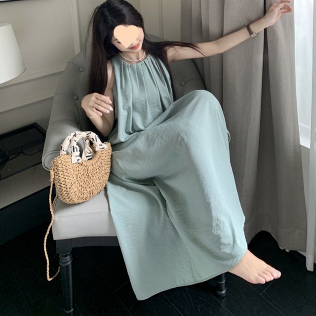 에어리 코튼 셔링 롱드레스 SNY-0040