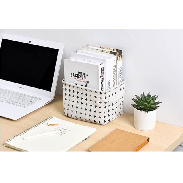 패브릭 사각 수납 바스켓 정리함 탁상용 바구니