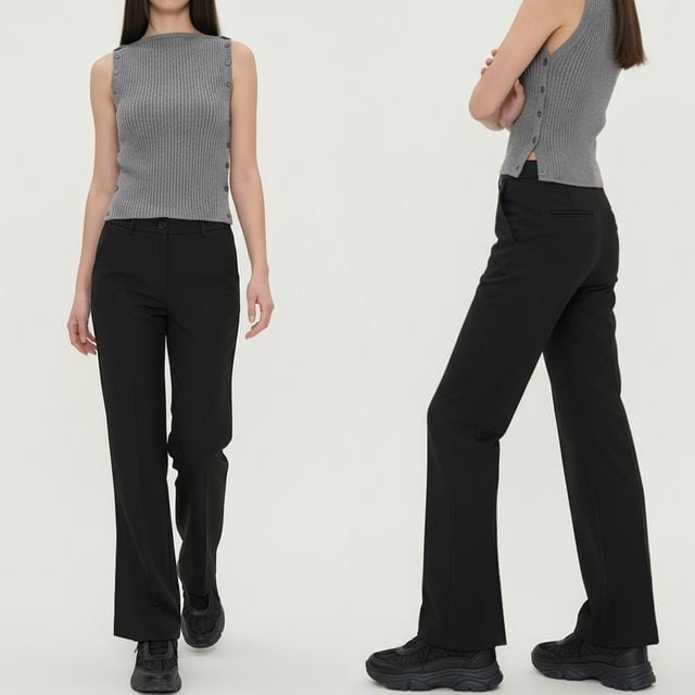 여성 스판 히든후크 세미부츠컷 데일리 슬랙스 JEB-1007318