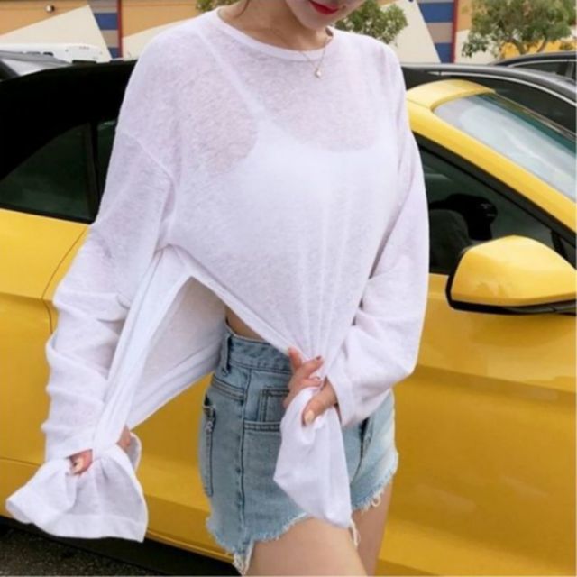 여리여리 썸머 시스루 루즈 니트티 SWC-1006627