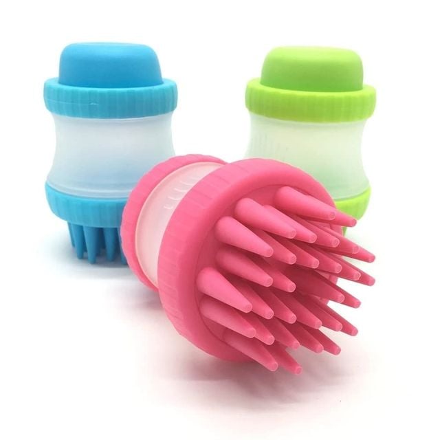 반려견 반려묘 샴푸통겸용 브러쉬 목욕솔 마사지솔