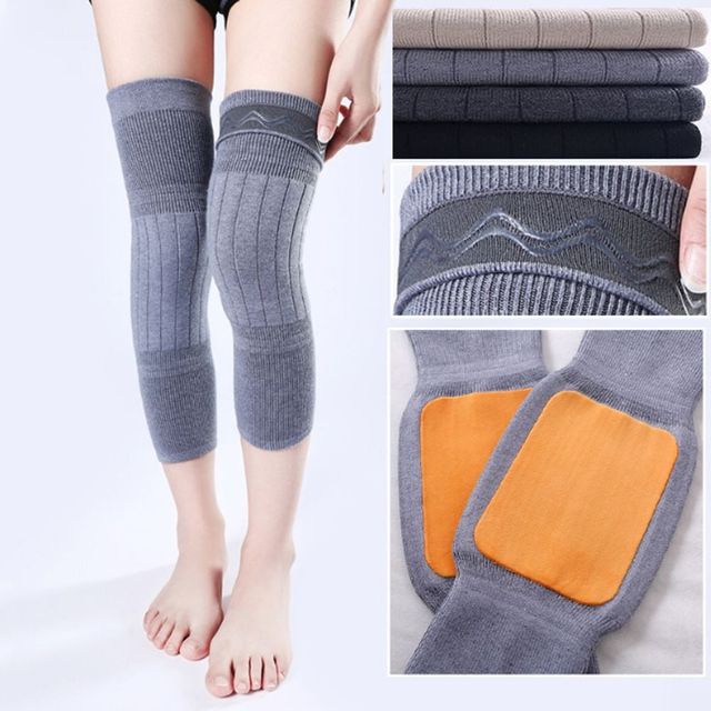 키밍 따뜻한 기모 무릎 보호대 스포츠 레그워머 2개
