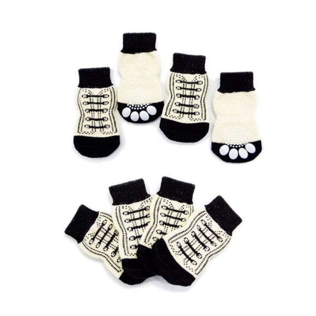 반려동물 강아지 미끄럼방지 면양말 4개 세트