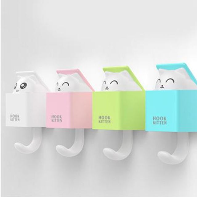키밍 고양이 중력행거 벽후크 다용도걸이 빼꼼냥이