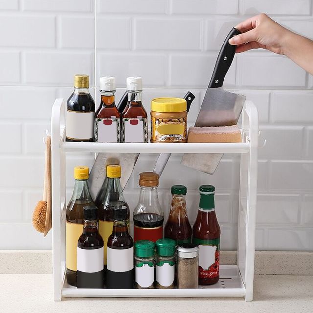 주방 수납 정리대 무타공 다용도 미니 선반 보관함