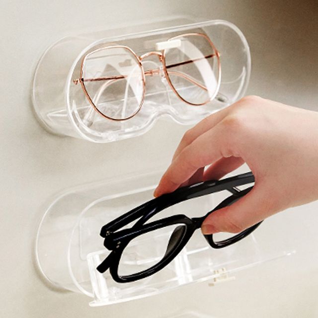 장만A771 투명 아크릴 벽부착 안경케이스 보관대 안경집 거치대 안경대 매장용