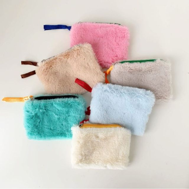 파스텔 퍼 미니 수납 파우치 OSM-1006661