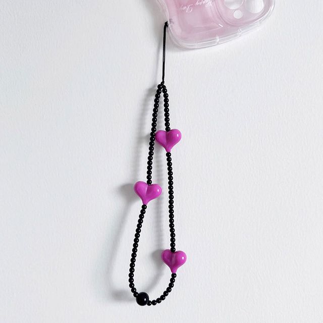 핸드폰 구슬 하트 스트랩줄 5color DK-1006783