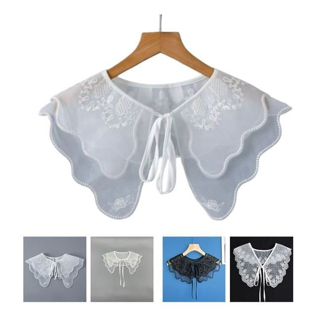 키밍 레이스 페이크카라 넥케이프 스카프 탈부착