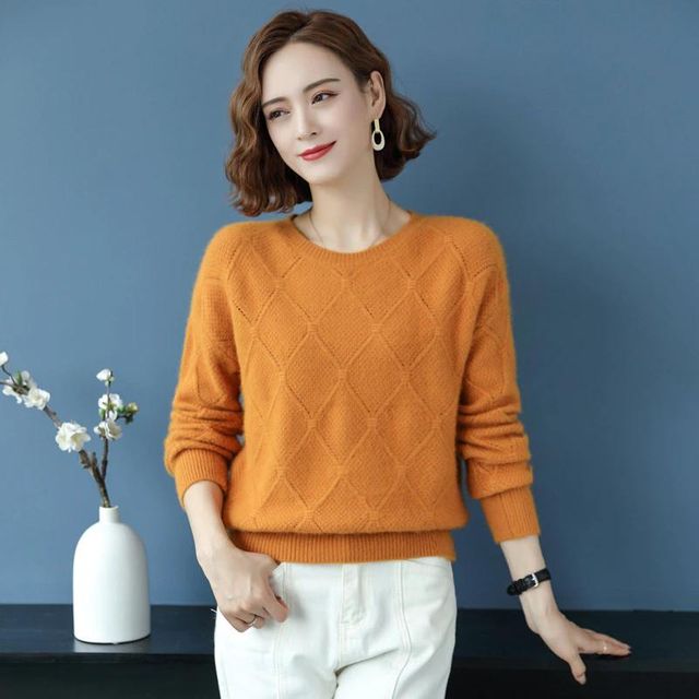 [해외] 밍크 캐시미어 여성 스웨터 2021 가을 겨울 패션 베이