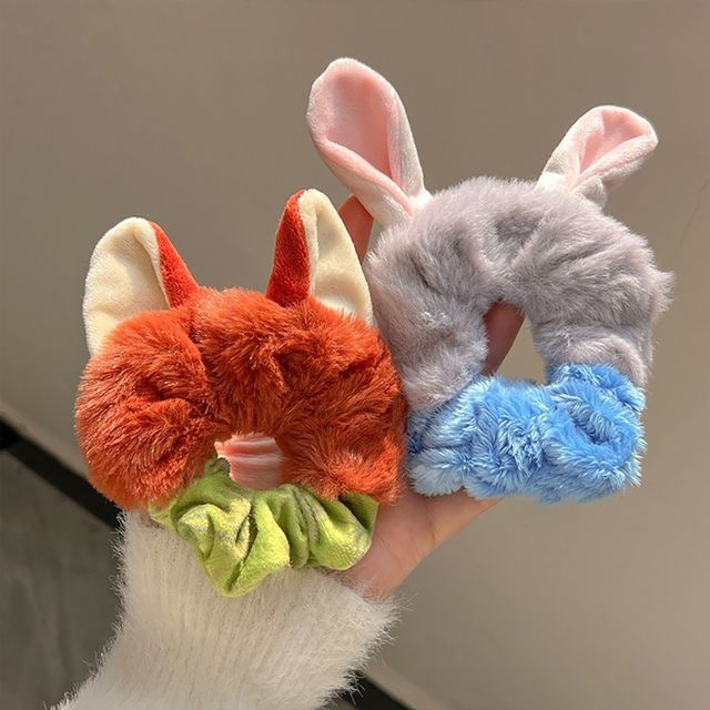 귀여운 여우 토끼 퍼 헤어밴드 곱창 머리끈 헤어슈슈 GB-1005095