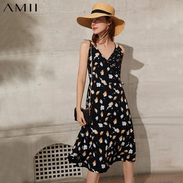[해외] Amii 미니멀리즘 패션 드레스 여성용 공식 레이디 프