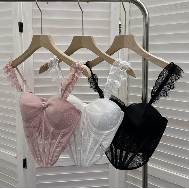 레이스 스퀘어넥 코르셋 탑 3color SL-1004758