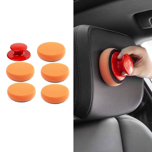 다용도 왁스 스폰지 세트 차량 광택 핸들1p 스폰지5p