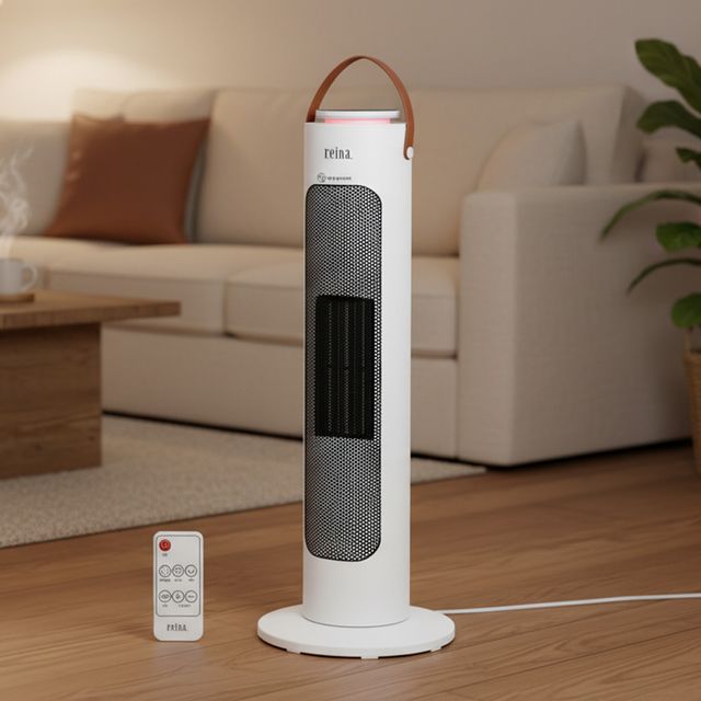 레이나2236 PTC 온풍기 스탠드형 히터 리모컨 좌우회전 전기난로
