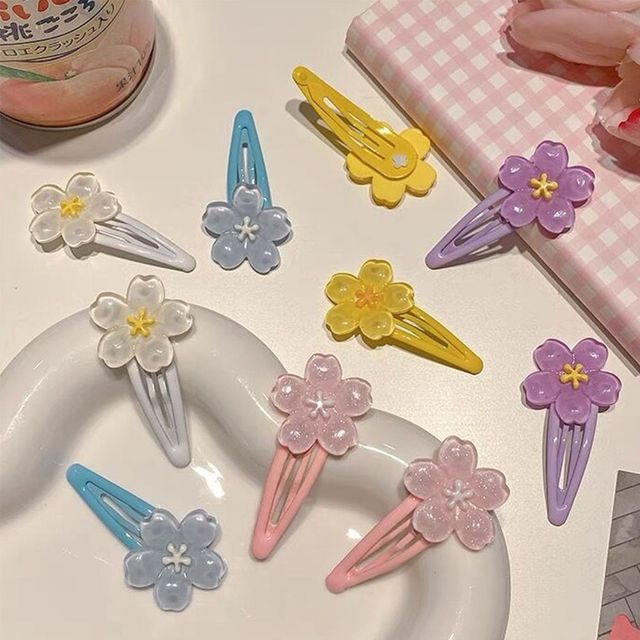 플라워 똑딱이핀 5컬러 LM-0625