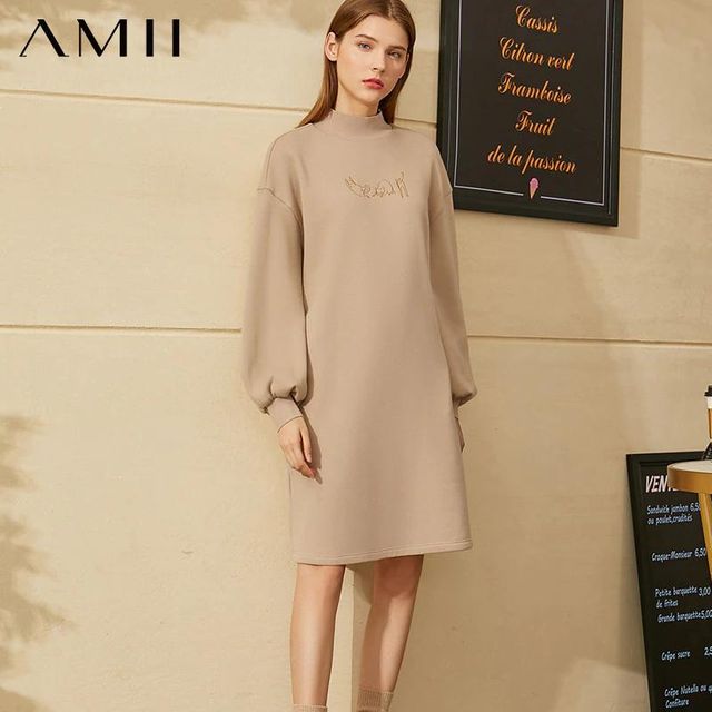 [해외] Amii-미니멀리즘 겨울 패션 스웨터 셔츠 드레스 캐주