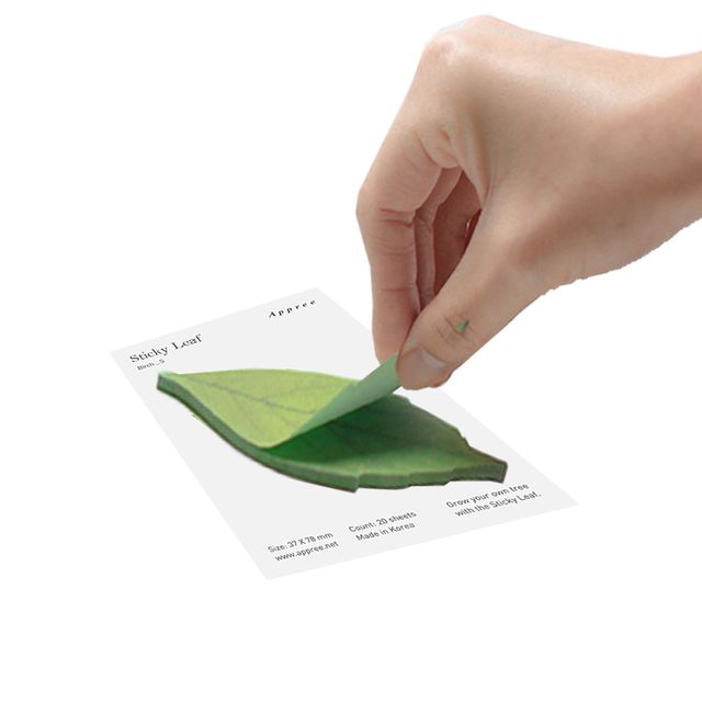 버치잎 외 소형 스티커리프 모음 점착메모지 나뭇잎