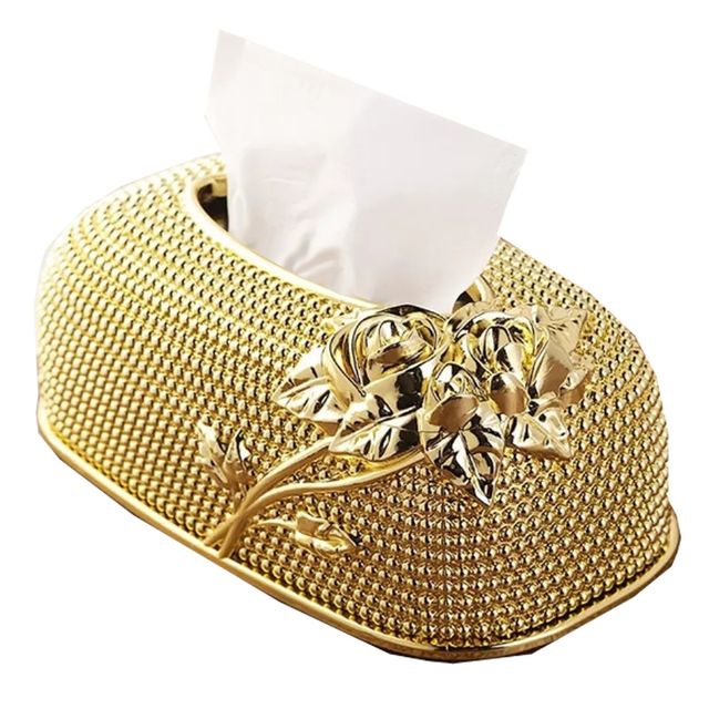 금색 도트 장미 티슈케이스 인테리어 휴지케이스