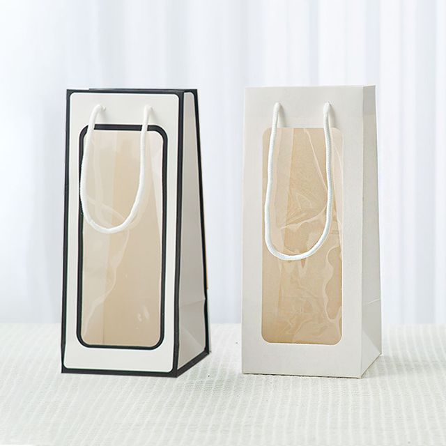 긴 투명창 위스키 종이가방 28CM LMCF-0135