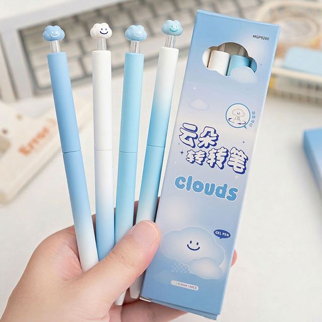 귀여운 구름 젤볼펜 4종 세트 LM-1007099