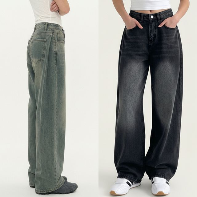 사이드절개 벌룬핏 와이드 롱 데님팬츠 JEB-1006601