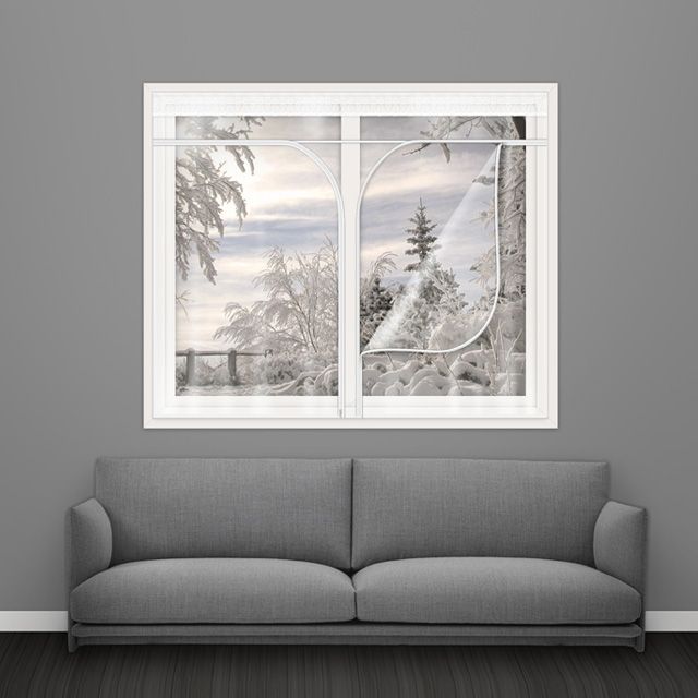 방풍비닐 창문용대형(200x165cm)/창문바람막이 유리창