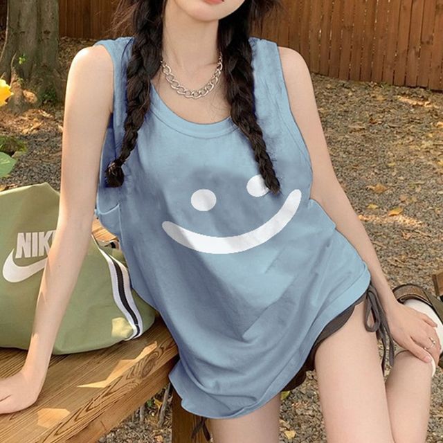 썸머 루즈핏 민소매 순면 나시 티셔츠 MFNC-050156