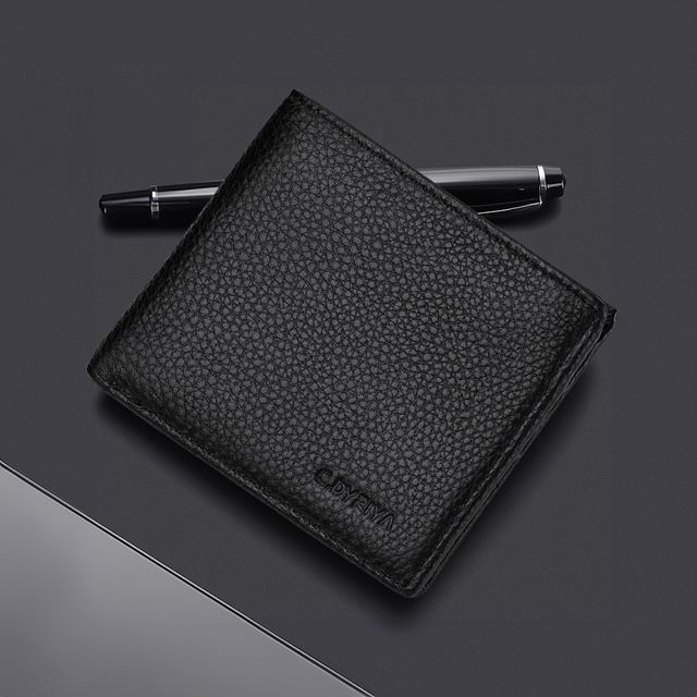 남자 반지갑 40대 중년선물 지퍼있는 비건레더 중지갑 2컬러