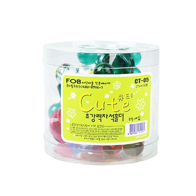 큐티홀더자석(특대) 27mm 25개입 사무용품 메모지붙임