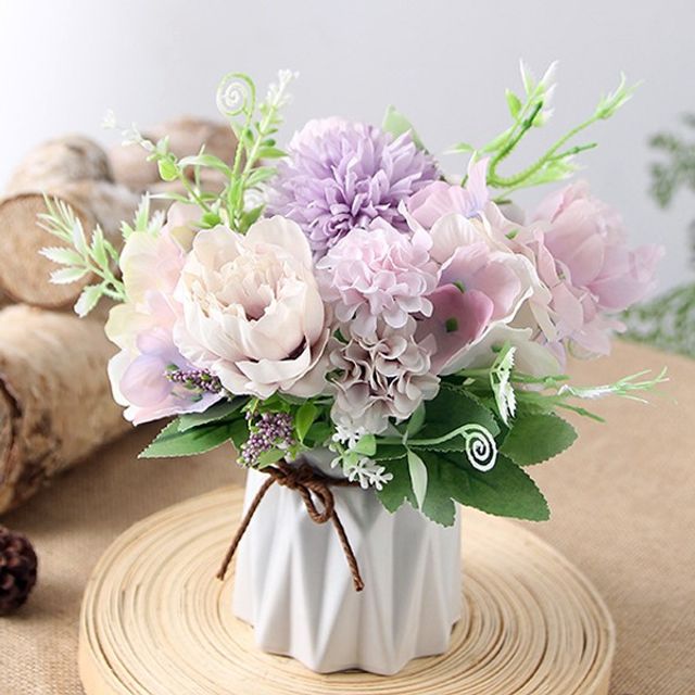 수국 조화 장식 실크플라워 입학식 졸업식 꽃다발