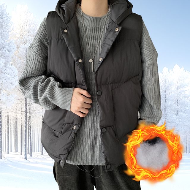 공용 후드 패딩조끼 겨울조끼 낚시 등산 베스트