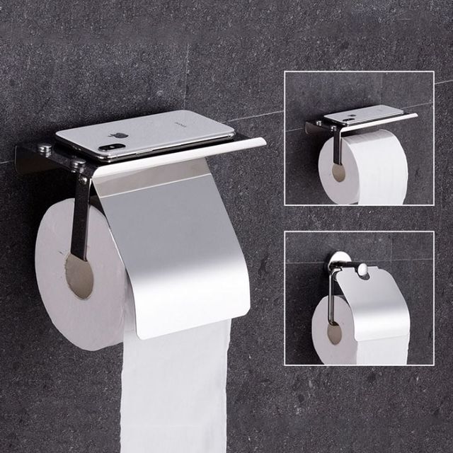 키밍 욕실 스텐 무타공 휴지 걸이 선반 고급형