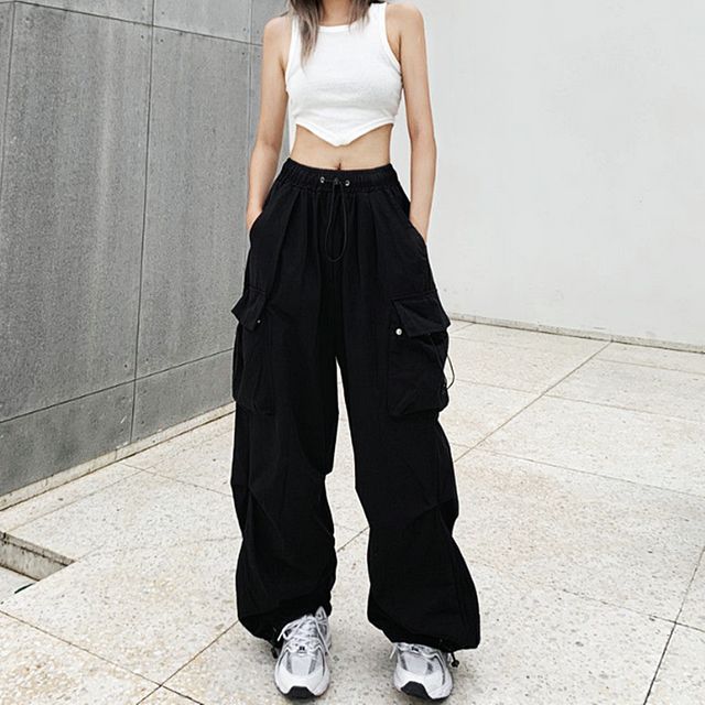 스트론 와이드 카고 스트링 팬츠 DA-0002